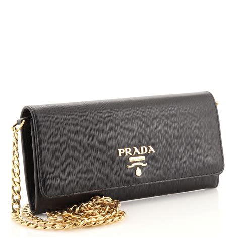 prada vitello move wallet ราคา|PRADA Vitello Move Metal Oro Chain Wallet Black.